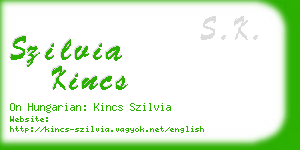 szilvia kincs business card